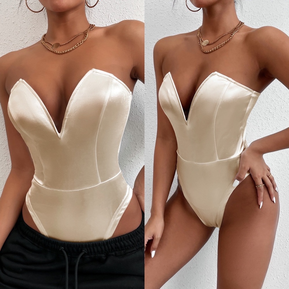 ❌SOLD❌ Champagne Sweetheart Slim Fit Bodysuit 🥂